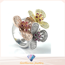 Elegant Flower Ring pour Lady Gift Bijoux fantaisie Bijoux en argent sterling R10502